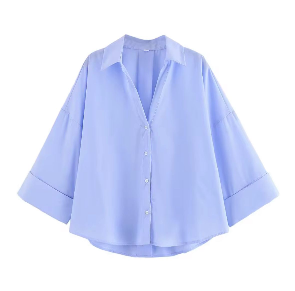 Chemise oversize à rayures bleu / uni bleu