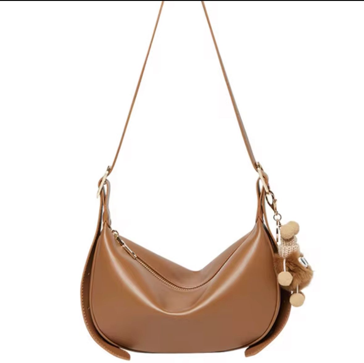 Modèle Léger à bandoulière en cuir véritable (marron)