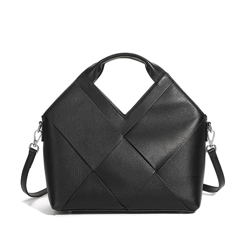 Sac à main géométrique en cuir véritable – Élégance moderne