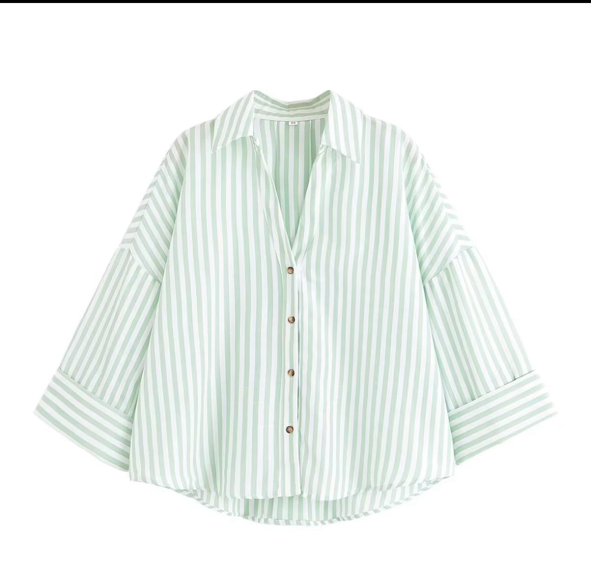 chemise oversize vert à rayure