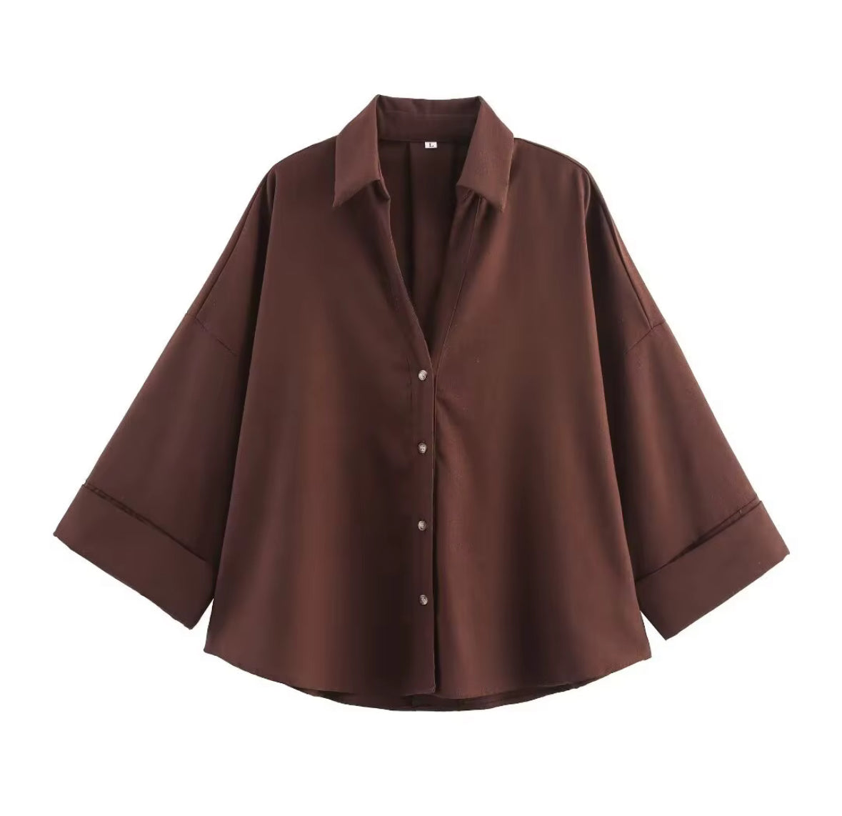 chemise oversize marron
