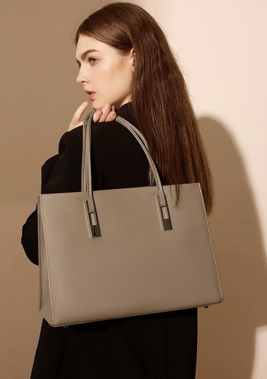 Grand cabas en cuir de vache fendu