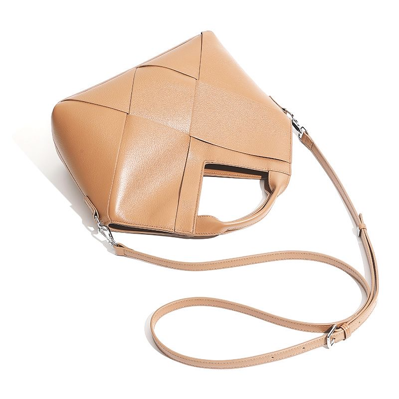 Sac à main géométrique en cuir véritable – Élégance moderne