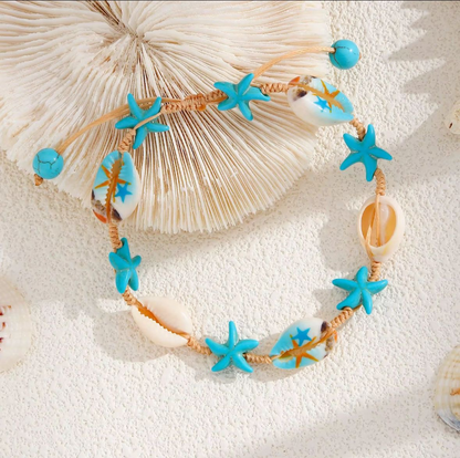 Bracelet de Cheville Coquillages & Étoiles de Mer