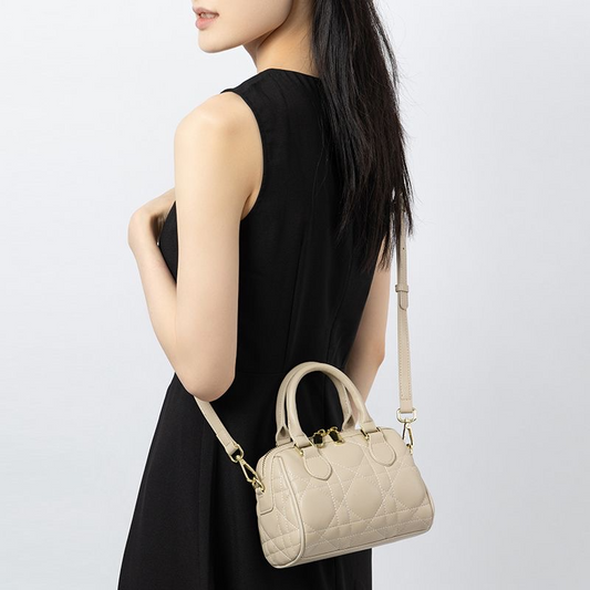 Mini sac à main matelassé en cuir véritable – Style chic et intemporel