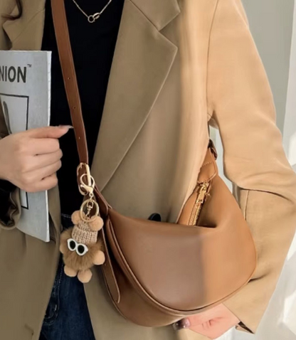 Modèle Léger à bandoulière en cuir véritable (marron)