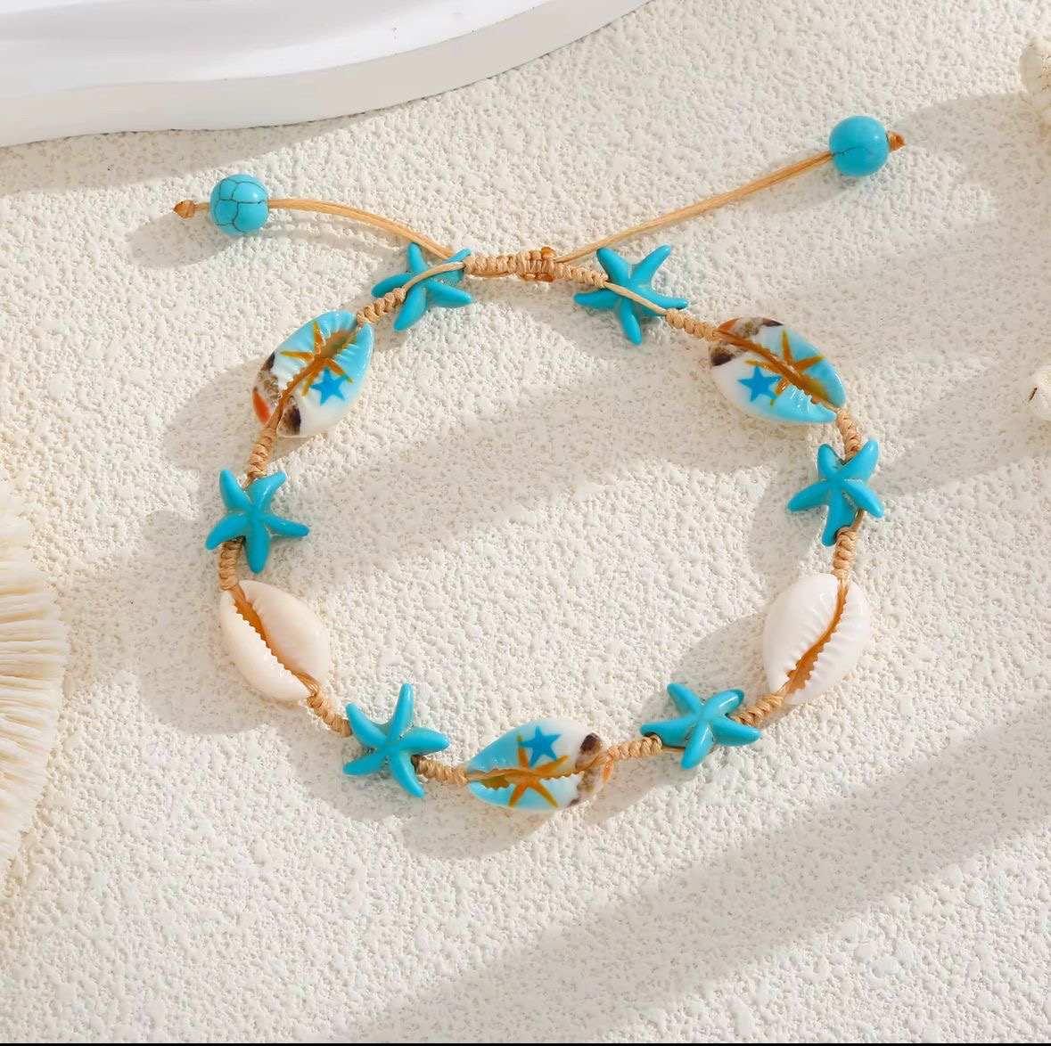 Bracelet de Cheville Coquillages & Étoiles de Mer