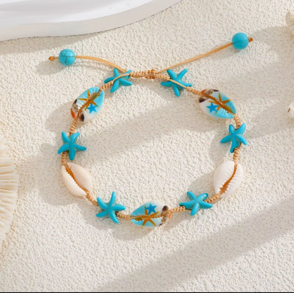 Bracelet de Cheville Coquillages & Étoiles de Mer