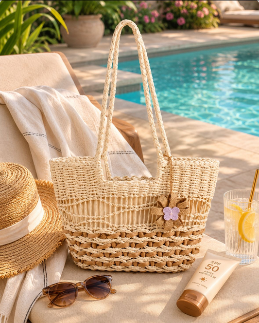 Sac cabas d’été en coton tressé