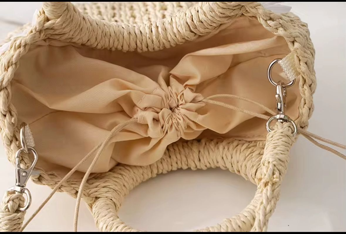 Sac de plage en paille Marguerite
