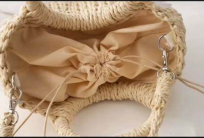 Sac de plage en paille Marguerite
