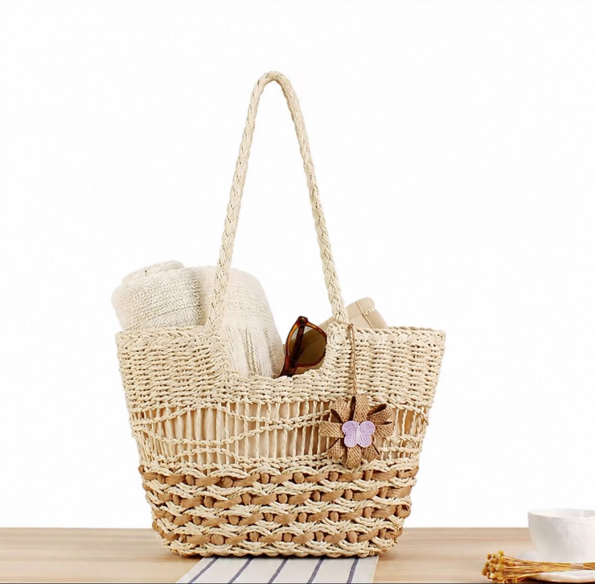 Sac cabas d’été en coton tressé