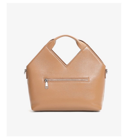 Sac à main géométrique en cuir véritable – Élégance moderne