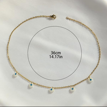 Collier Marguerites Colorées en acier inoxydable