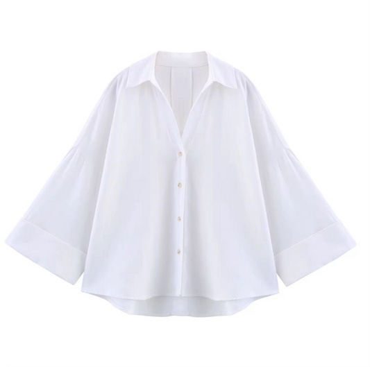 Chemise oversize blanche femme