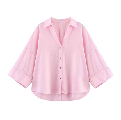 Chemise oversize rose femme