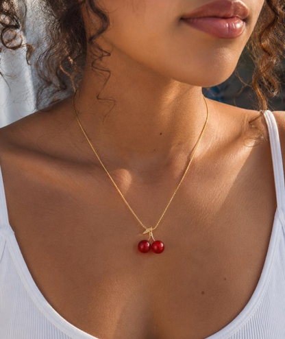Collier Cerises en acier inoxydable